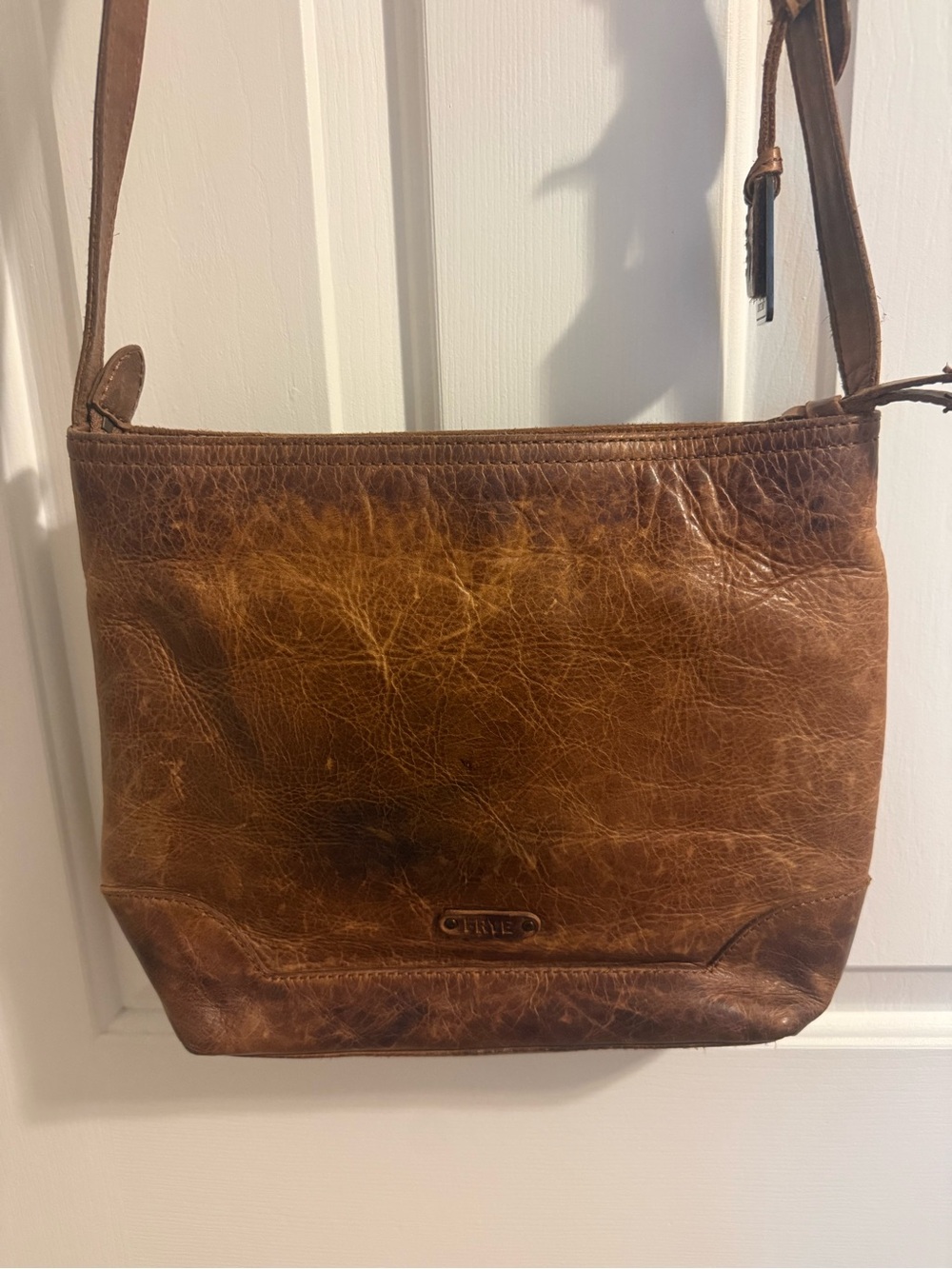 Frye Cognac Brown Leather Crossbody Bag